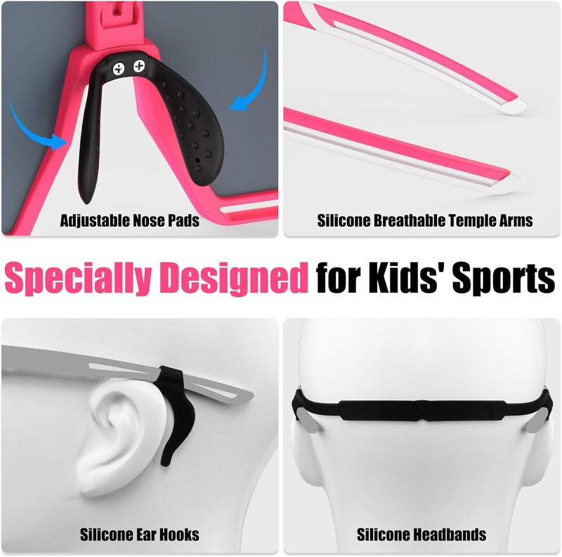 Xtiger Polarized Kids Sunglasses Youth Baseball Sunglasses UV400 Boys Girls Sports Sun Glasses for Softball Cycling Scooter - Image 5